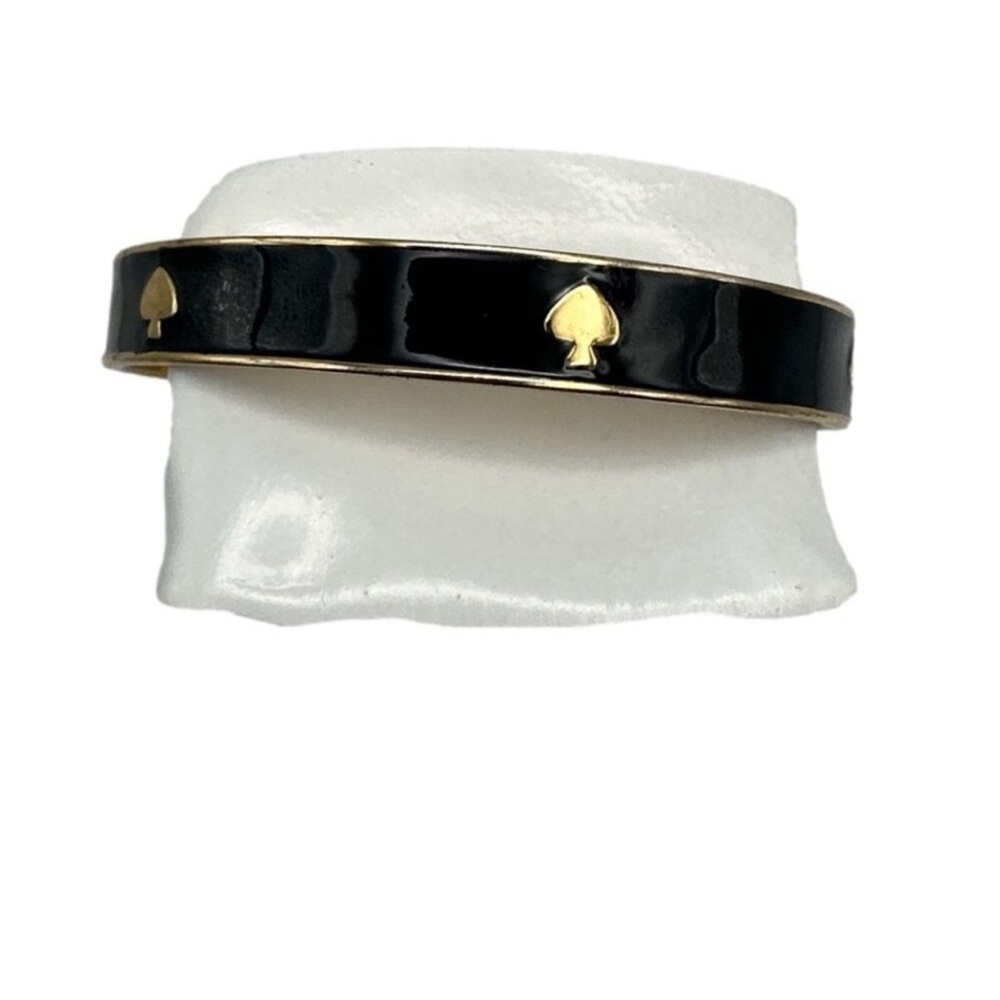 Kate Spade New Black Enamel Spade "Spot the Spade" Bracelet